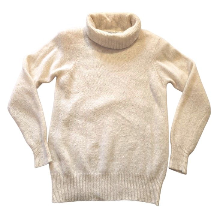 VTG Anne Klein Knitwear Sadimara Cream Sweater S Lambswool Angora Rabbit Hair