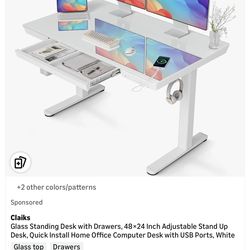 New standing desk and Leather chair