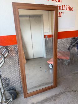 Full-Length Mirror with Wood Frame