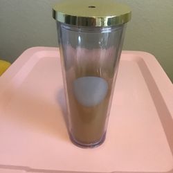 2014 Starbucks Ombré Gradient Gold Venti Tumbler Cup 