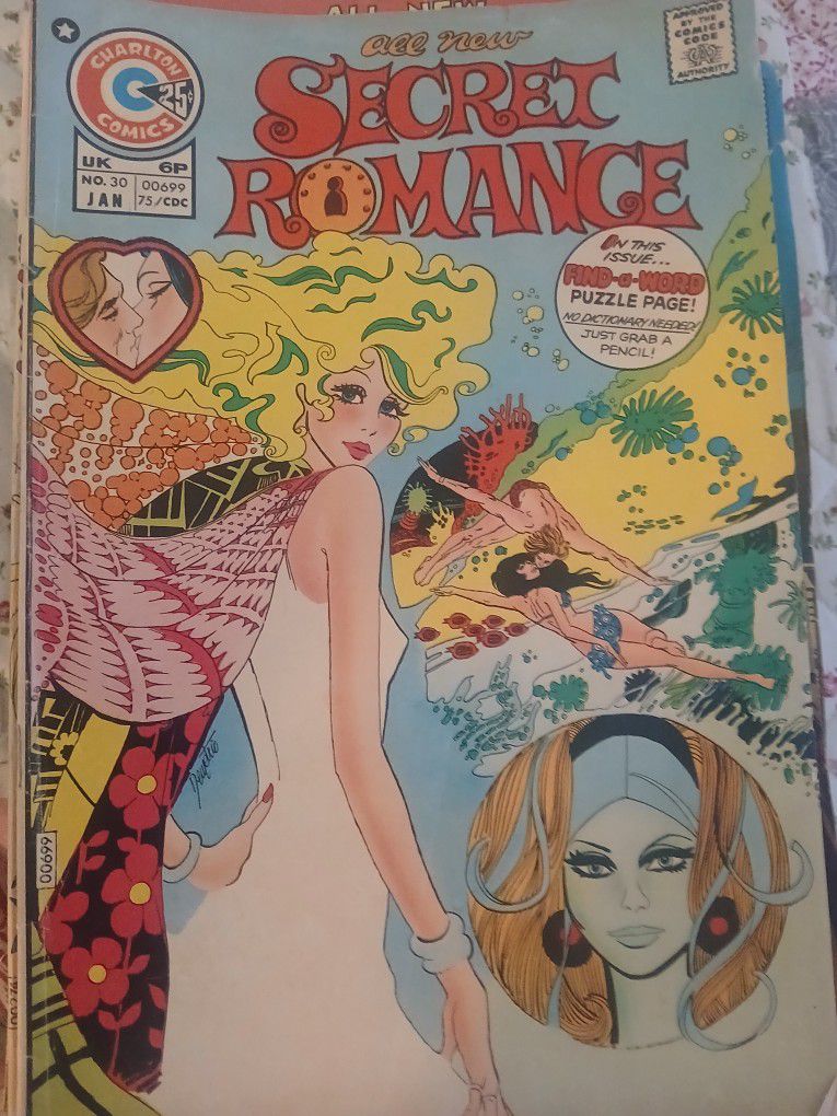 Secret Romance #30 1975-spicy psychedelic Good Girl Art cover-Demetrio-FN