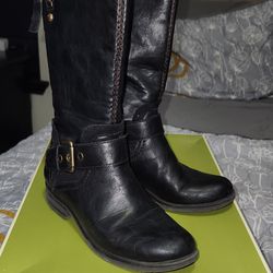 Black Leather Boots Size 5
