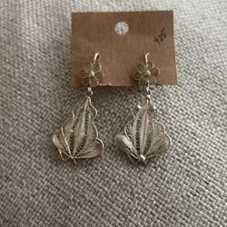 Vintage  925 Filigree Earrings 