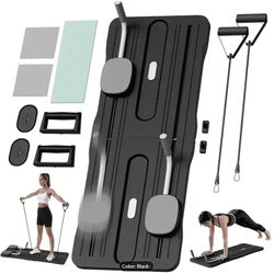 4-IN-1 Pilates Machine with Multi-Level Resistance, Foldable Pilates Board- Home Gym Equipmen
