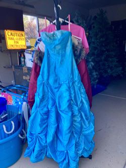 Blue Satin Cinderella Gown Halloween Costume