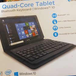 8" Tablet with Wireless Keyboard, Leather Case & Kickstand 