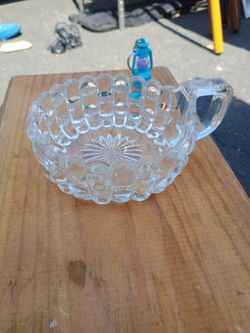 Lead Crystal Dish With Handle