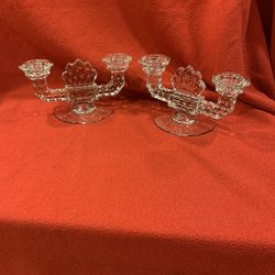 Pair of Crystal Candelabras