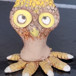 Unusual Quirky, Clay Terracotta Handcrafted Owl Figurine