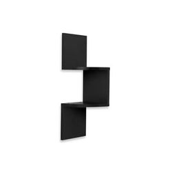 Corner Wall Shelf – Zig-Zag Floating Wall Mount Shelf, Black, Fall Home Decor