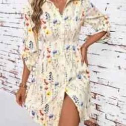 Floral shirt dress