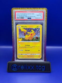 Pokemon 2020 Pikachu Holo General Mills 25th Anniversary - PSA 10