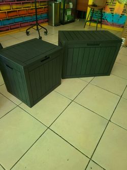 30 gallon and 45 gallon outdoor storage deck boxes