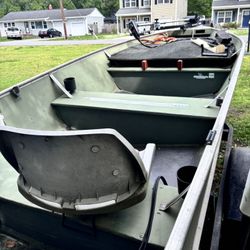 15ft Jon Boat 15hp Mercury 4stroke ES  W/trailer 