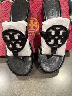 New Tory Burch Miller Wedge Sandals Size 8 1/2 Please Read Post Before Messaging