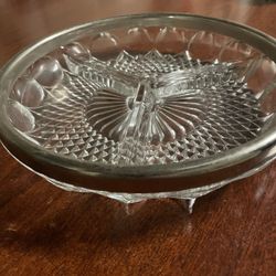 Vintage Crystal tray/dish with Silver rim