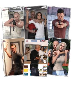 23"x35" Scenario Paper Shooting Target Practice - 6 Different Sheets