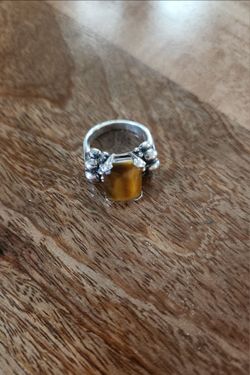 SS Tigers Eye Ring 7.25