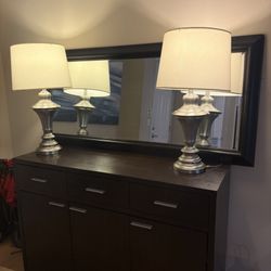 Dresser Lamps and Mirror $100