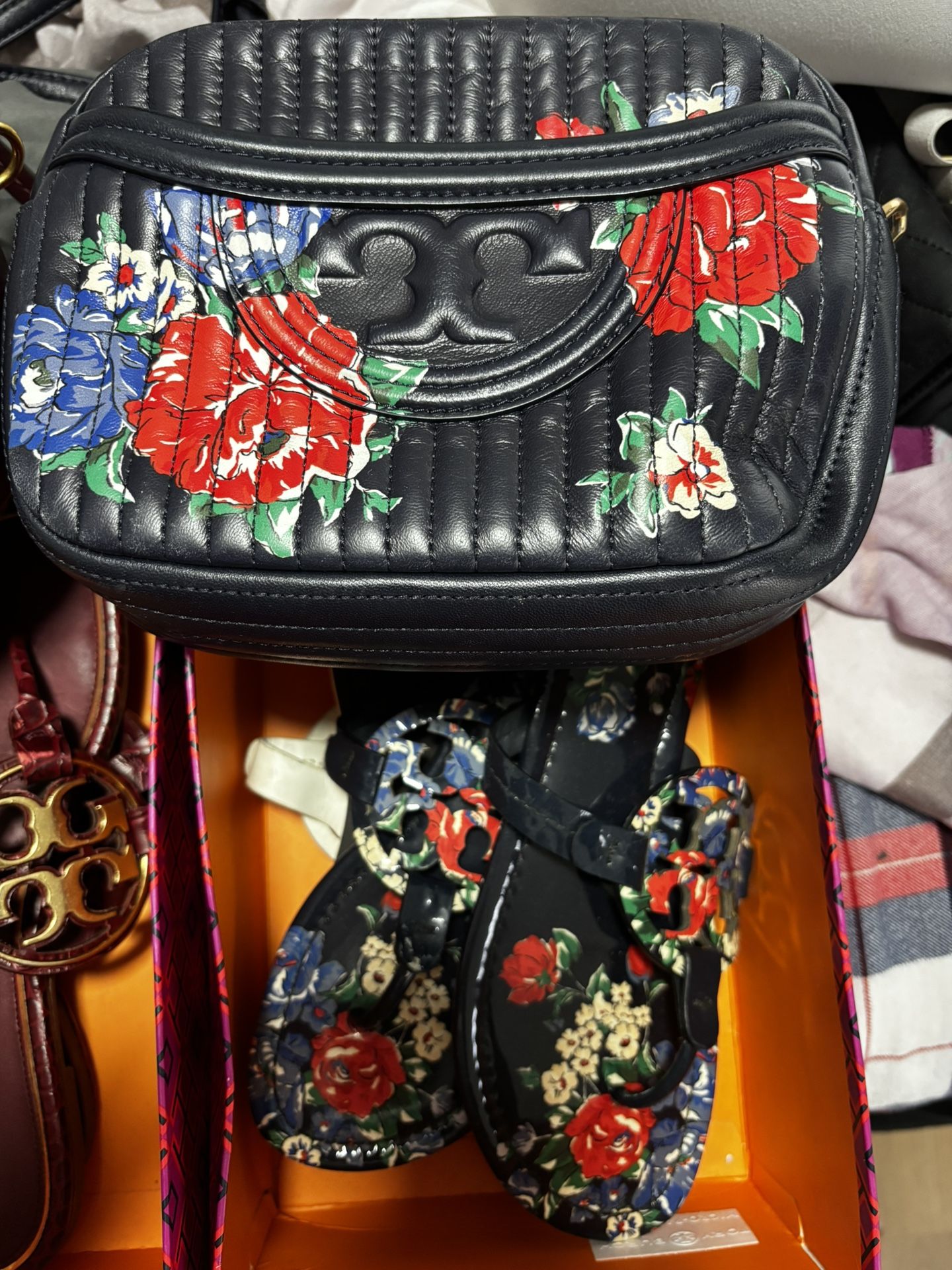Tory Burch Cross Body Bag And Matching Sandals
