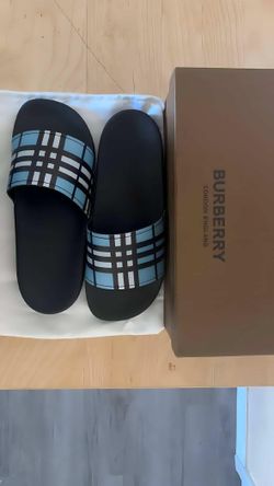 Light Blue Burberry Slides