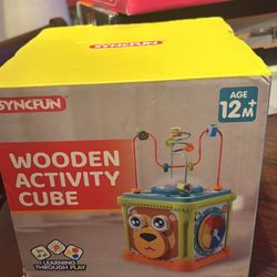 SYNCFUN Wooden Activity Cube. 