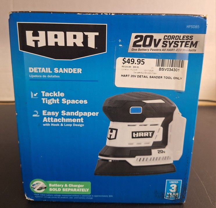 HART 20V DETAIL SANDER NEW IN BOX