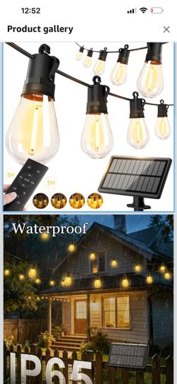 Solar Outdoor String Lights with Remote
