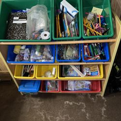 Storage Organizer With 12 Plastic Bins