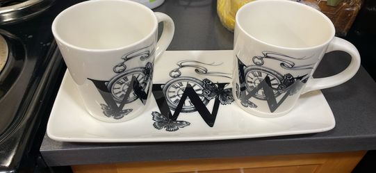 Williams Sonoma Monogrammed Tray and Mug set