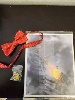 D&D Dragon Bow Tie, Pin, and Art Print Set