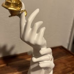 Decorative Hand Sculpture with Gold Rose – NEW