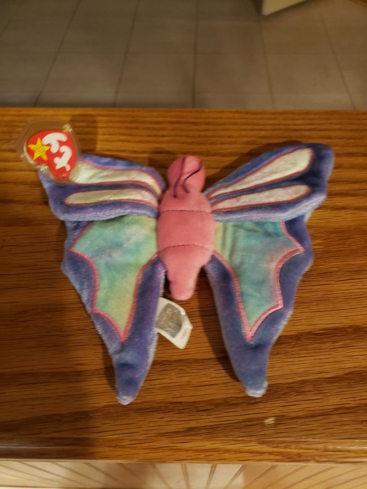 Vintage Ty Beanie Babie " Flitter" with Tag Errors