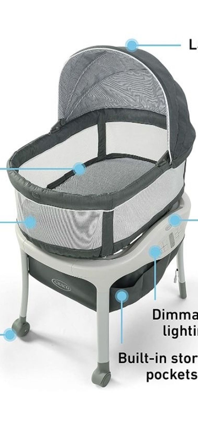 Graco Sense 2 Snooze Bassinet With Cry Detection