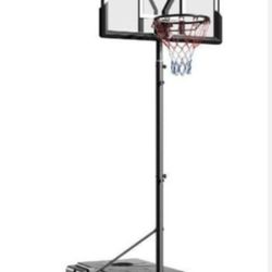 Portable Basketball Hoop for Outdoor, Adjustable Height 5.7-10ft 45in Backboard, Midnight Black