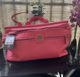 Roberto Cavalli Pink Python Leather X Large Doctor Grande Diva Bag Retail $4585