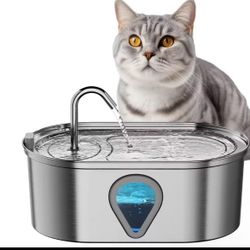 3.5L large capacity pet water dispenser automatic stainless steel cat water fountain with transparent window observe water level