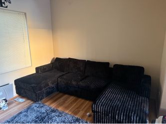 Black Corduroy Sectional Sofa