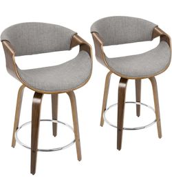 Curvini swivel barstool chair set