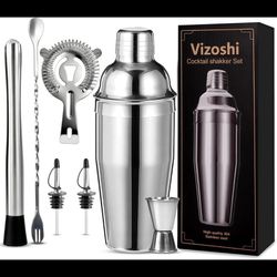 Cocktail Shaker Bartender Kit Set Martini Shaker Jigger Strainer Bar Tools Gift 