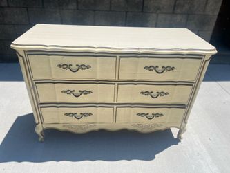 RARE French Provincial 3 drawer double dresser