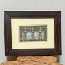 Framed Dhokra Indian Tribal Art Wall Decor