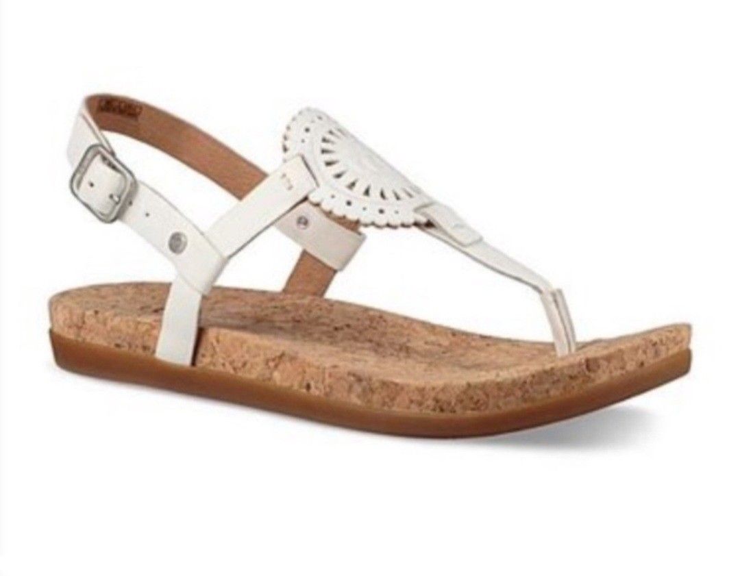 Ugg Ayden White Sandals Size 7.5