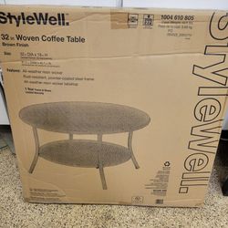 Brand New Stylewell Round Wicker Patio Backyard Outdoor Round Coffee Table