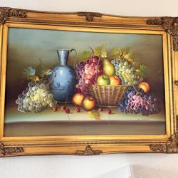Gold Framed Fruit Still Life Wall Art Set (2 Pieces) – Elegant Decor
