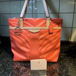 Zebra coach best sale purse
