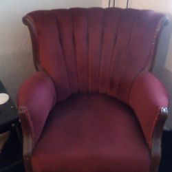 Antique Maroon Vintage Chair Buttons And Wood Legs Loving Room Dining Room Furniture Bedroom Seats Decor Comfy Projects