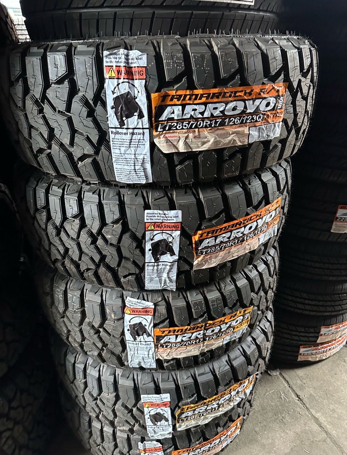 Lt285/70/17 arroyo rt 4 new tires installed and balanced