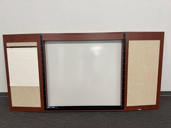 Combination Whiteboard and Cork Board Cabinet