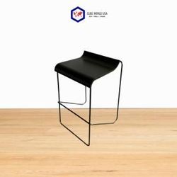 Modern Black Barstools – Metal Frame w/ Wood Seat